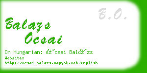 balazs ocsai business card